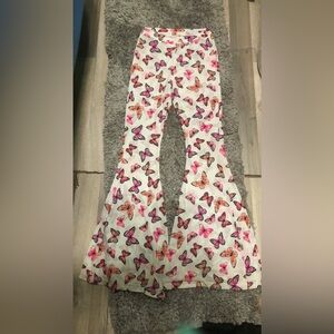Butterfly print mesh flares